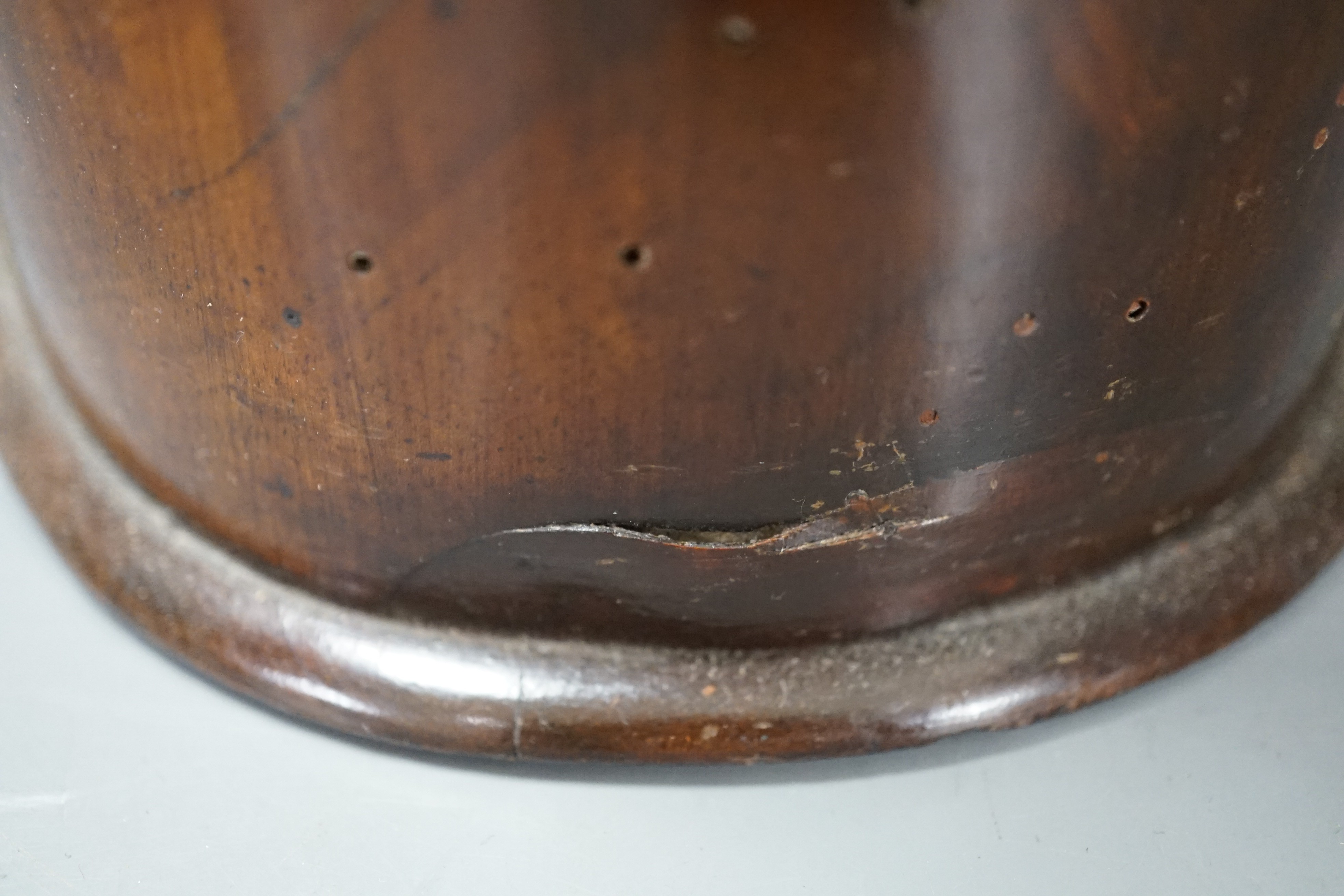A converted George III mahogany knife box / country house post box, height 36cm